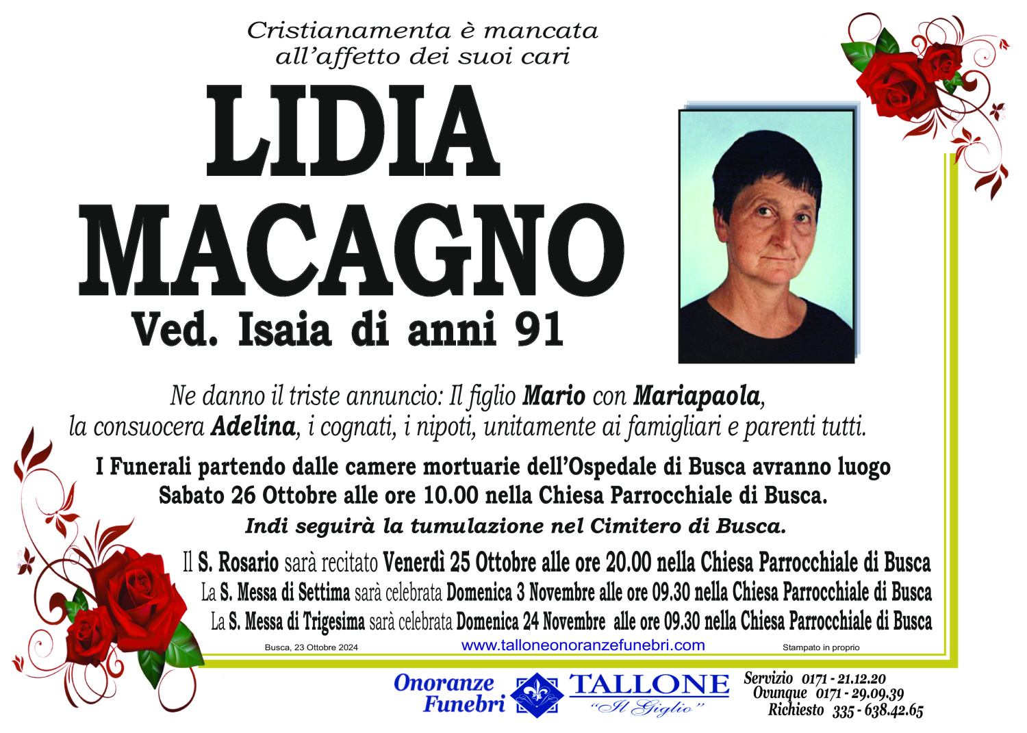 Lidia Macagno<small class='fs-20'><br/>Ved. Isaia</small>